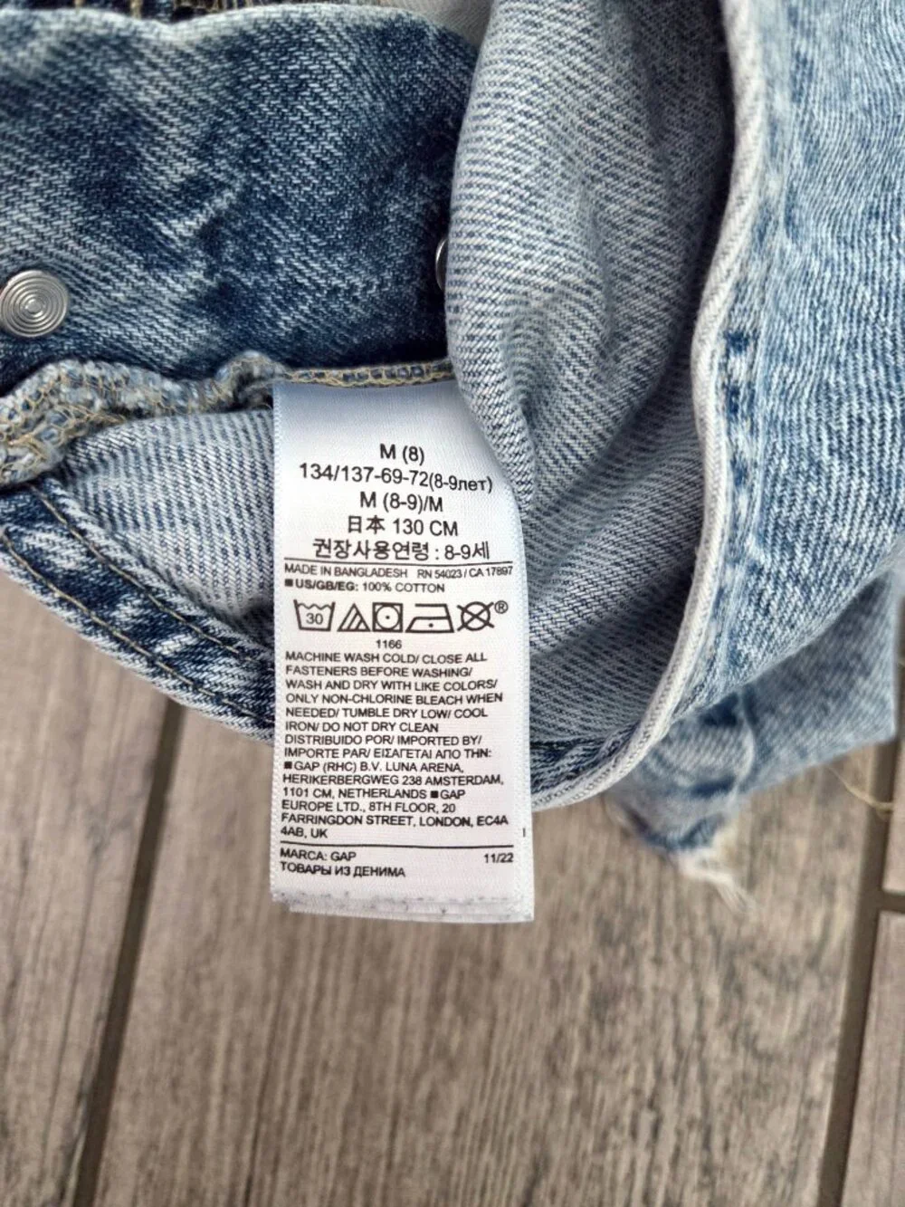 Gap Denim Girls Light Wash Raw Hem Shortalls Overalls Size 8